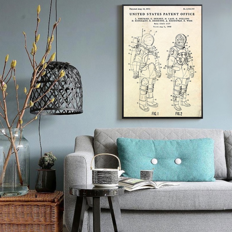 Vintage Flying Saucer UFO Blue - đánh giá và giá Star Map Poster